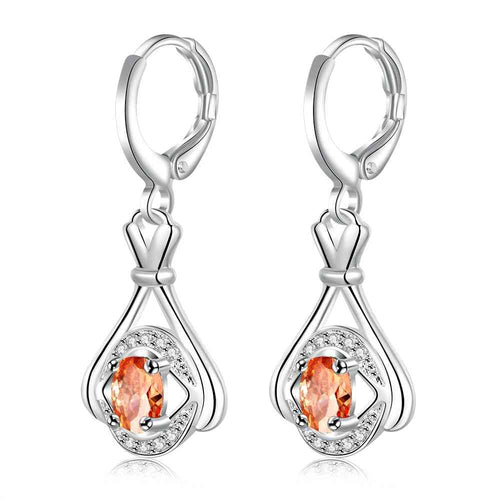 jewellery charms silver plated earring Insets fall drop pendientes bear bijouterie 647 ELY