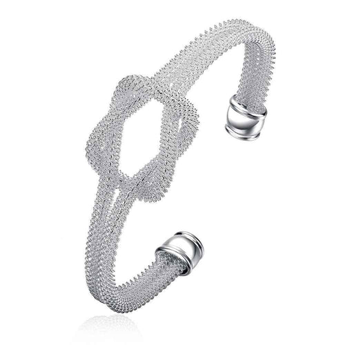 jewellery charms silver plated friendship bangle Knotted mesh women bracelet bijoux femme SMTB 91 ELY