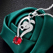 jewellery charms silver plated jewelry necklace women Hollow heart hanging stone colar vintage wedding ELY