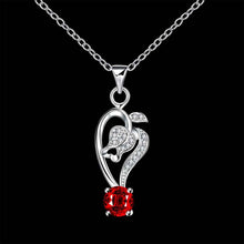 jewellery charms silver plated jewelry necklace women Hollow heart hanging stone colar vintage wedding ELY