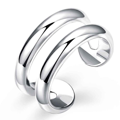 jewellery charms silver plated rings for men Two wire anel masculino wedding 38 ELY