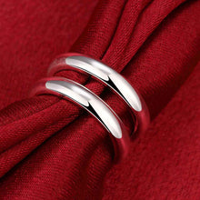 jewellery charms silver plated rings for men Two wire anel masculino wedding 38 ELY