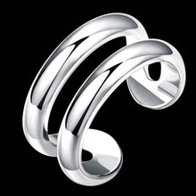 jewellery charms silver plated rings for men Two wire anel masculino wedding 38 ELY