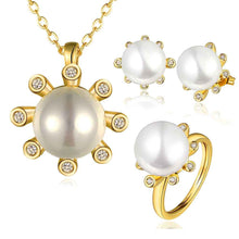 Gorgeous 18K Gold Plating jewelry set crystal beads necklace+earrings+ring african jewelry set168 ELY