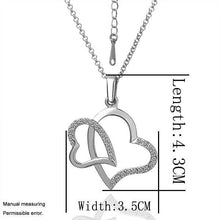 Gorgeous 18K Gold Plating necklaces twin heart collares mujer bone221 ELY