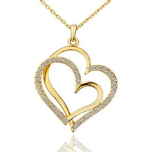 Gorgeous 18K Gold Plating necklaces twin heart collares mujer bone221 ELY
