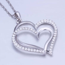 Gorgeous 18K Gold Plating necklaces twin heart collares mujer bone221 ELY