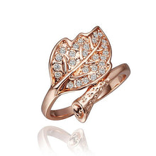 Gorgeous 18K Gold Plated rings blue leaf anel feminino charm257 ELY