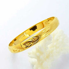 Gorgeous 24k gold plated charms bangle Women Wedding Bracelet joyas HBB 49 ELY