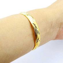 Gorgeous 24k gold plated charms bangle Women Wedding Bracelet joyas HBB 49 ELY