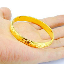 Gorgeous 24k gold plated charms bangle Women Wedding Bracelet joyas HBB 49 ELY