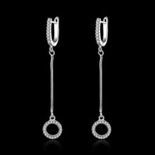 Gorgeous 925 silver earrings circle drop brinco jewelry 333 ELY