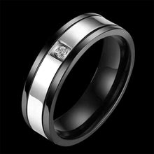 Gorgeous Men's Titanium Steel Engagement rings Round inlaid crystal anel masculino bijouterie TSGR 21 ELY