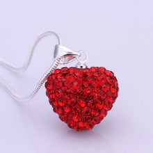 Gorgeous Shamballa necklaces red crystal love colares diy ELY