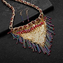 Gorgeous jewelry sets Triangle tassel necklace + earrings african jewelry set wedding decoration FASS 2 ELY