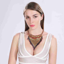 Gorgeous jewelry sets Triangle tassel necklace + earrings african jewelry set wedding decoration FASS 2 ELY