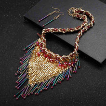 Gorgeous jewelry sets Triangle tassel necklace + earrings african jewelry set wedding decoration FASS 2 ELY