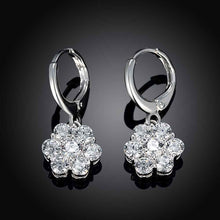 Gorgeous silver 925 channel earrings simulated pearl flower drop brincos Gift for her 623 ELY