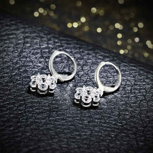 Gorgeous silver 925 channel earrings simulated pearl flower drop brincos Gift for her 623 ELY