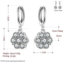 Gorgeous silver 925 channel earrings simulated pearl flower drop brincos Gift for her 623 ELY