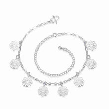Gorgeous silver bracelet anklets Double Flower ankle bracelet diy HBA 1 ELY