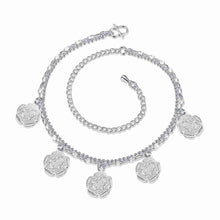 Gorgeous silver bracelet anklets Double Flower ankle bracelet diy HBA 1 ELY