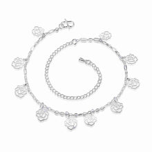Gorgeous silver bracelet anklets Double Flower ankle bracelet diy HBA 1 ELY