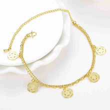 Gorgeous silver bracelet anklets Double Flower ankle bracelet diy HBA 1 ELY