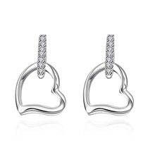 Gorgeous silver earrings Heart-shaped stud brinco accessories 731 ELY
