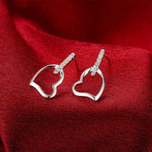 Gorgeous silver earrings Heart-shaped stud brinco accessories 731 ELY
