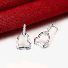 Gorgeous silver earrings Heart-shaped stud brinco accessories 731 ELY