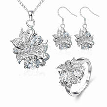 Gorgeous silver jewelry set Panda head ring+necklace+earrings Sets margarida 44 ELY