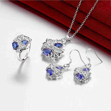 Gorgeous silver jewelry set Panda head ring+necklace+earrings Sets margarida 44 ELY