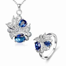 Gorgeous silver jewelry set Panda head ring+necklace+earrings Sets margarida 44 ELY