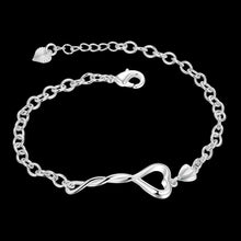 Gorgeous silver plated charm bracelet Twisted Heart pulsera jewellery HBH 12 ELY