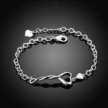 Gorgeous silver plated charm bracelet Twisted Heart pulsera jewellery HBH 12 ELY