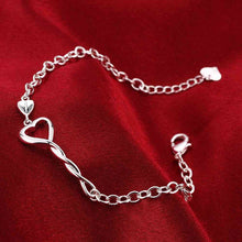 Gorgeous silver plated charm bracelet Twisted Heart pulsera jewellery HBH 12 ELY