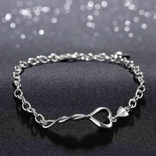 Gorgeous silver plated charm bracelet Twisted Heart pulsera jewellery HBH 12 ELY