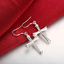 Gorgeous silver plated earing Cross drop ear cuff bijoux femme 38 ELY