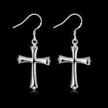 Gorgeous silver plated earing Cross drop ear cuff bijoux femme 38 ELY