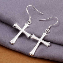 Gorgeous silver plated earing Cross drop ear cuff bijoux femme 38 ELY