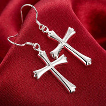 Gorgeous silver plated earing Cross drop ear cuff bijoux femme 38 ELY