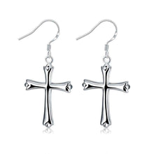 Gorgeous silver plated earing Cross drop ear cuff bijoux femme 38 ELY