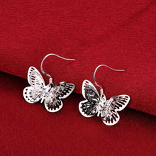 Gorgeous silver plated earrings Butterfly brincos sport 649 ELY