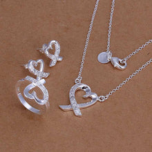 Gorgeous silver plated jewelry set Insets kelp Necklace&Earring&Ring Sets fine jewelry 77 ELY