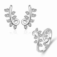 Gorgeous silver plated jewelry set pruple leaf earrings+Anklet african jewelry set margarida 48 ELY