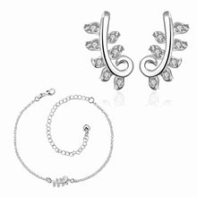 Gorgeous silver plated jewelry set pruple leaf earrings+Anklet african jewelry set margarida 48 ELY