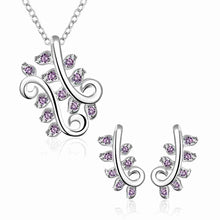 Gorgeous silver plated jewelry set pruple leaf earrings+Anklet african jewelry set margarida 48 ELY
