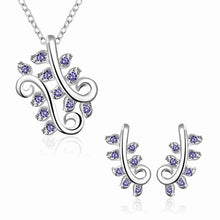 Gorgeous silver plated jewelry set pruple leaf earrings+Anklet african jewelry set margarida 48 ELY