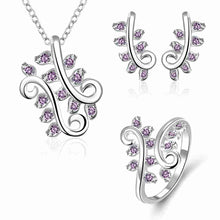 Gorgeous silver plated jewelry set pruple leaf earrings+Anklet african jewelry set margarida 48 ELY